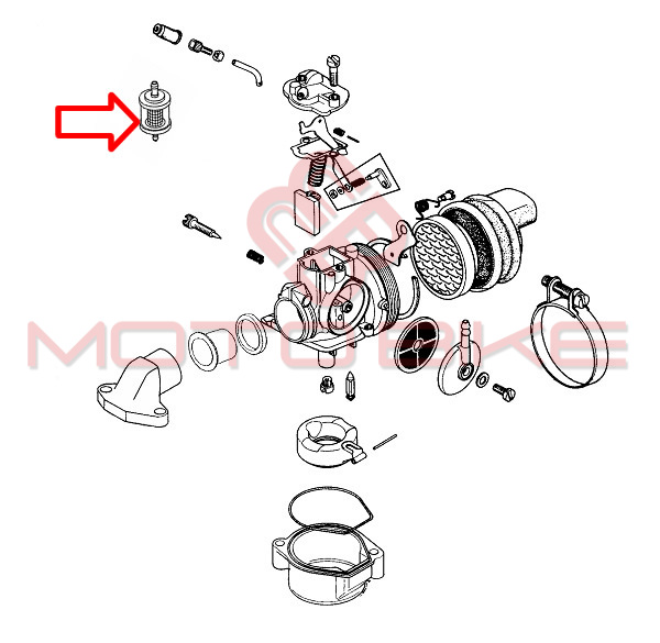 Filter goriva izhod 6mm l64mm omg