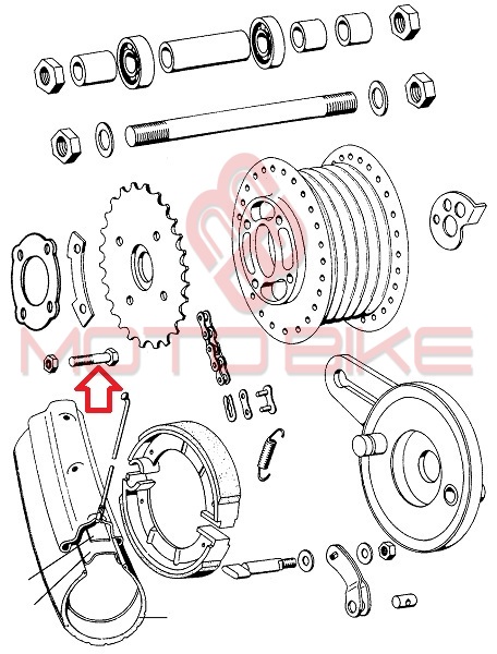 Sraf zadnjeg lancanika tomos a3 a35 a5 m7x25 mm or