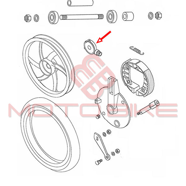 Speedometer drive tomos apn new type cast wheel pvc or / right /