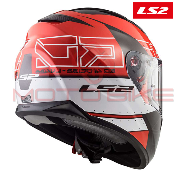 Helmet ls2 full face ff320 stream evo cub with glasses red black xl