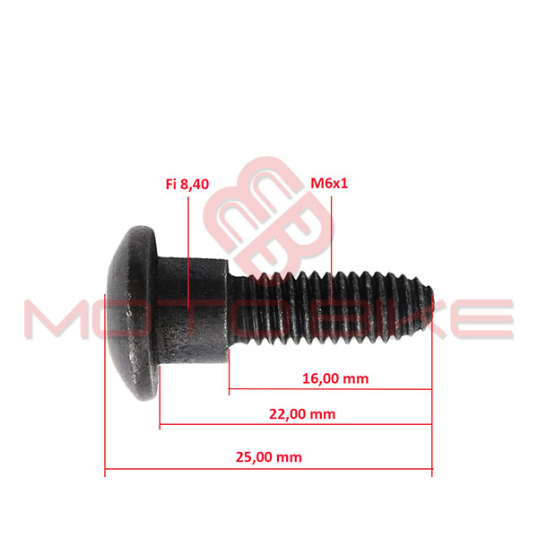 Screw for plastic of the scooter m6 l 25mm piaggio rms