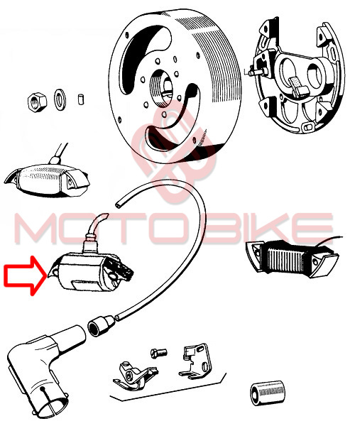 Bobina tomos 6v crno bosch paljenje china