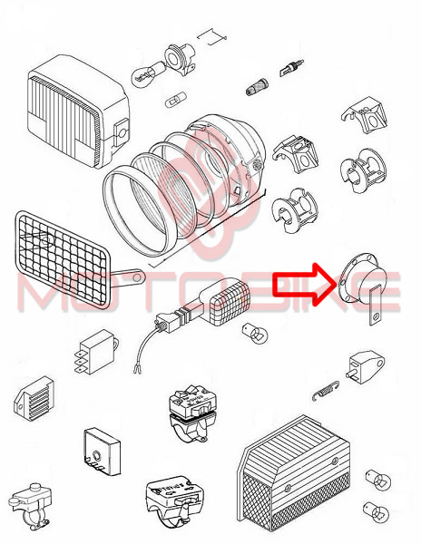 Horn 6v chrome tomos cn