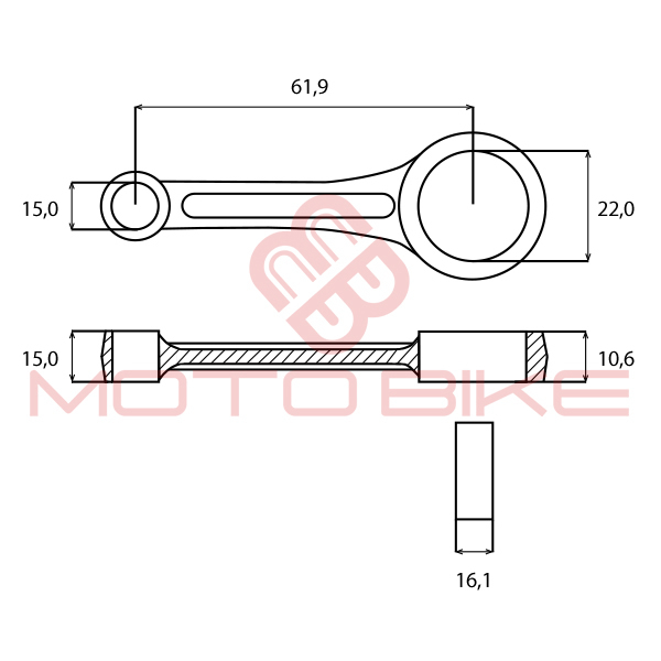 Connecting rod h 61 china
