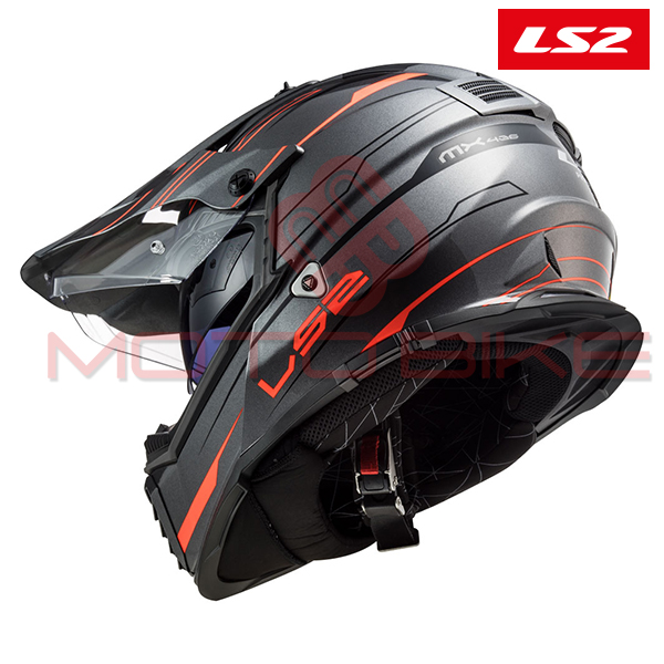 Helmet ls2 cross mx436 pioneer evo knight titanium orange m