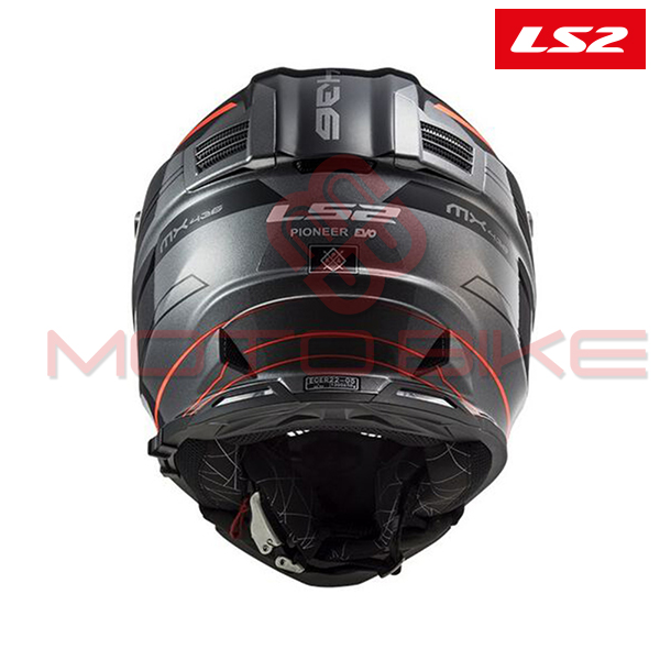 Helmet ls2 cross mx436 pioneer evo knight titanium orange xl