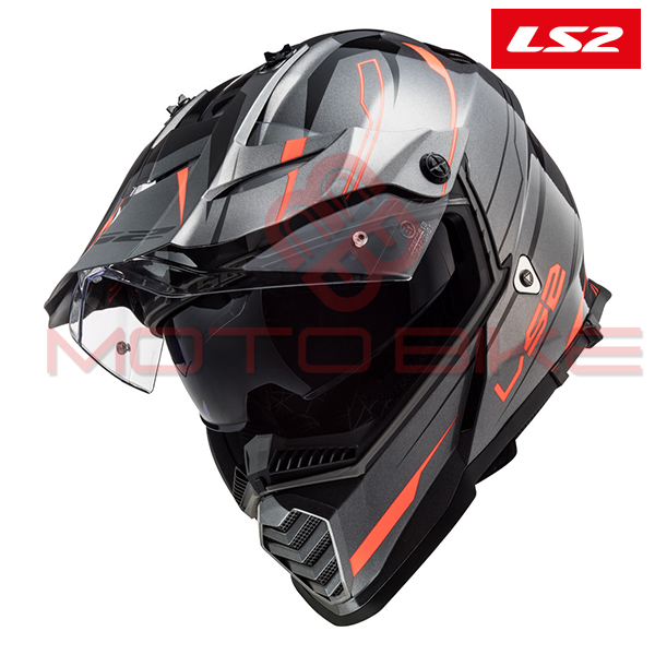 Helmet ls2 cross mx436 pioneer evo knight titanium orange xl
