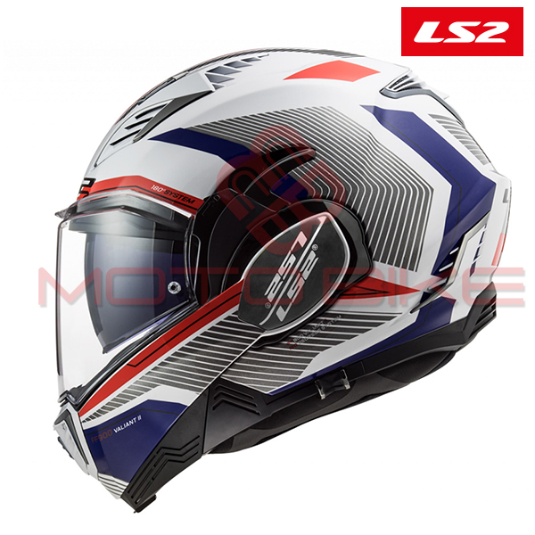 Helmet ls2 flip up ff900 valiant ii revo white red blue xxl