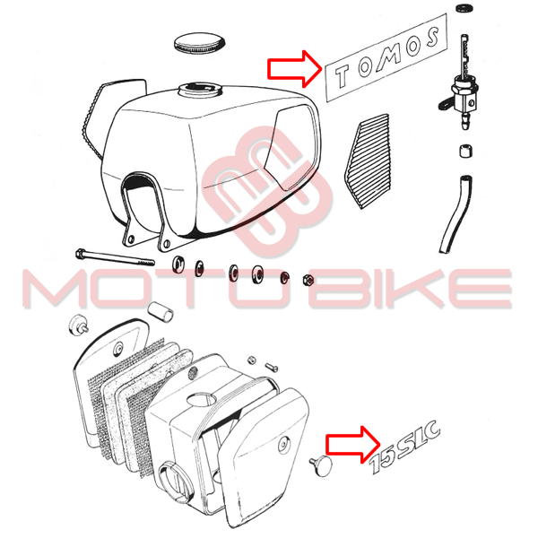 Nalepka  tomos t15 slc kpl.