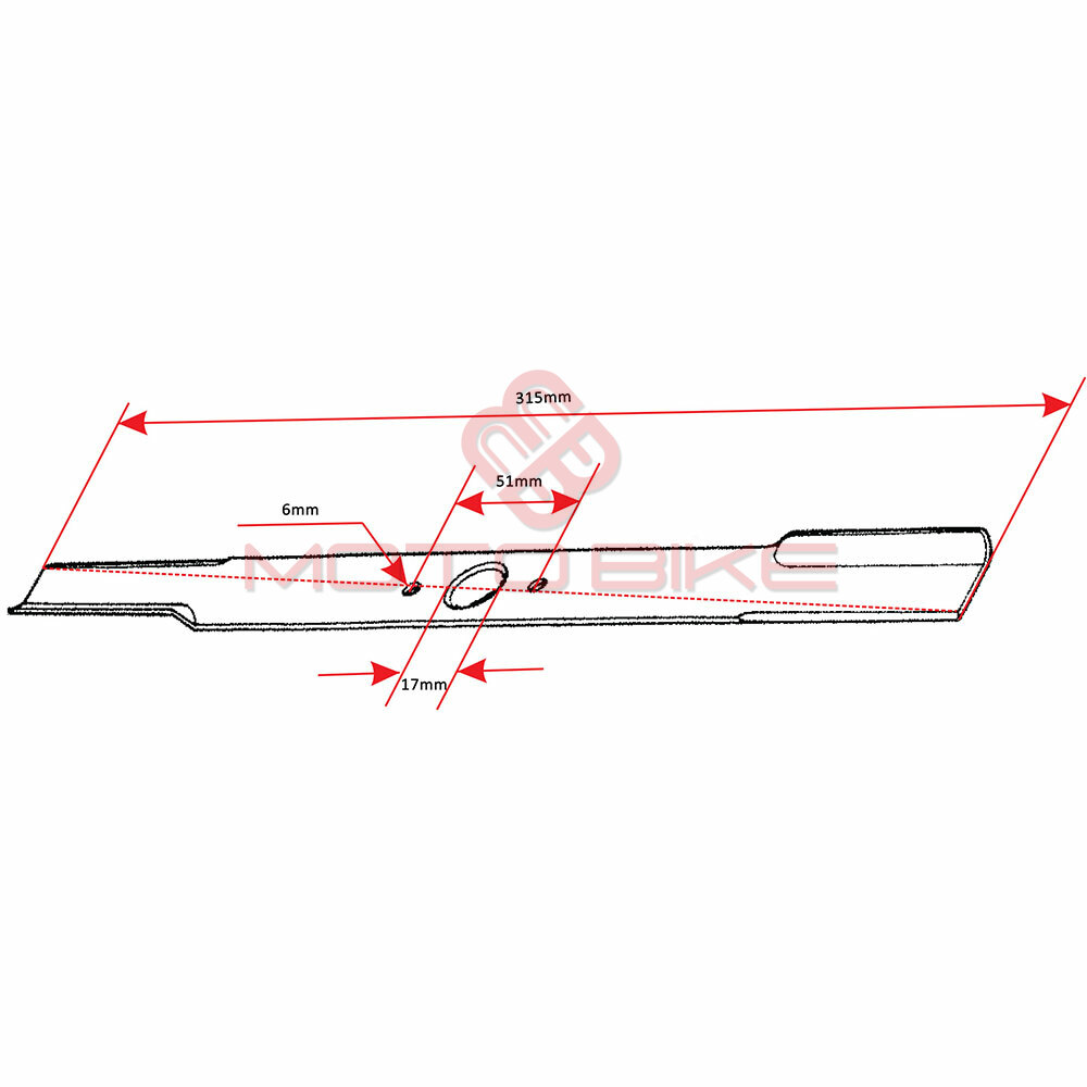 Noz kosacice l 315 mm fi 20 mm mtd 32e junior