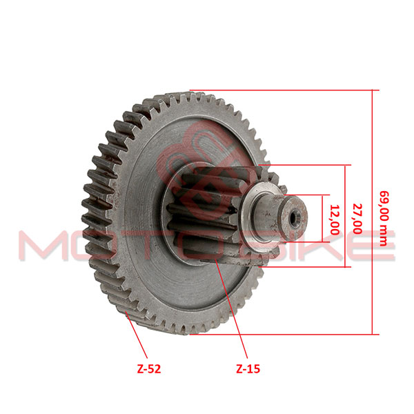 Counter shaft gear assembly gy6 50cc 4t