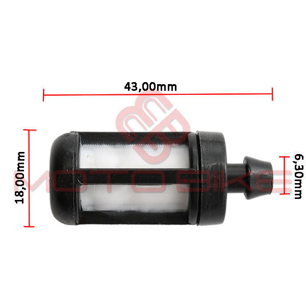 Fuel filter s 6,3 mm black wide china