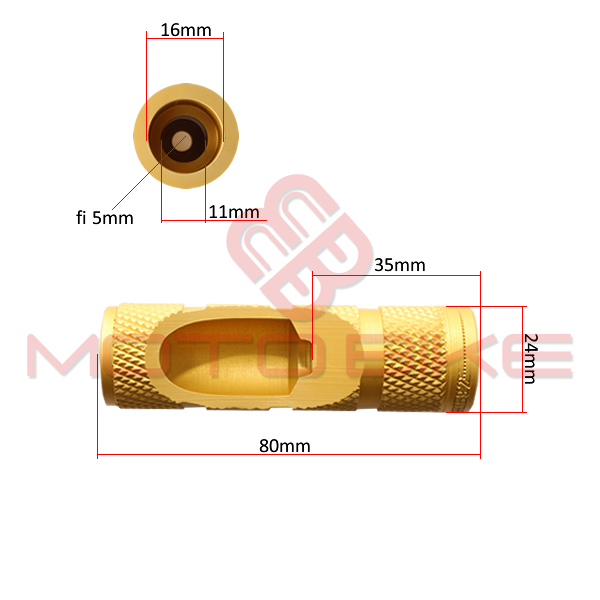 Footrest adaptors trw alloy mcf800g gold