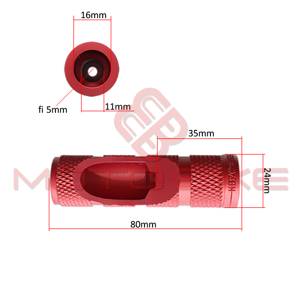 Footrest adaptors trw alloy mcf800r red
