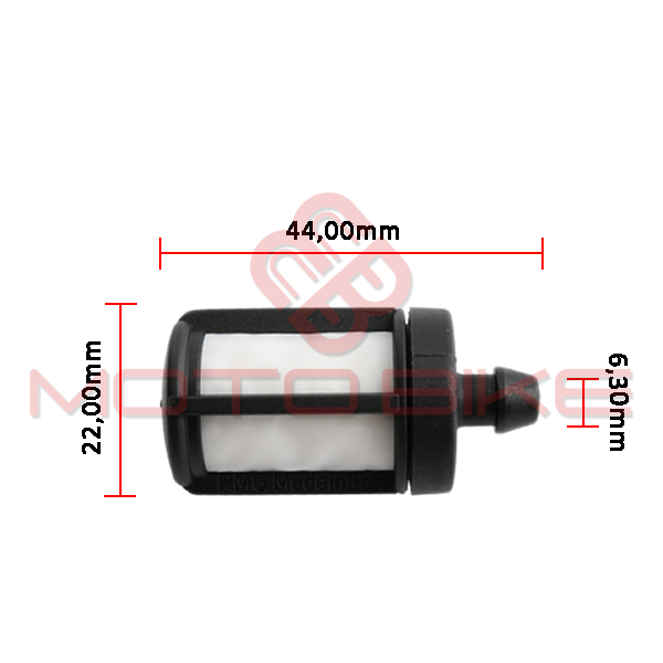 Fuel filter s 6,3 mm black wide italy
