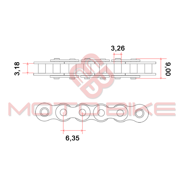 Timing chain chinese atv 70cc 82 links