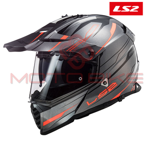 Helmet LS2 Cross MX436 PIONEER EVO KNIGHT titanium orange XL