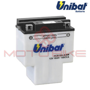Battery UNIBAT 12V 16Ah with ACID HCB16A-A left (151x91x180)