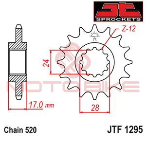 Lancanik prednji JT  JTF1295-13 Honda CBR 600 konverzija na 520 13 zuba